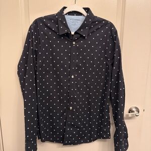 Banana Republic Men's Luxe Poplin Dress Shirt - M, Slim Fit, Black